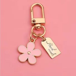 NEW! Pink small flower pendant bag charm keychain